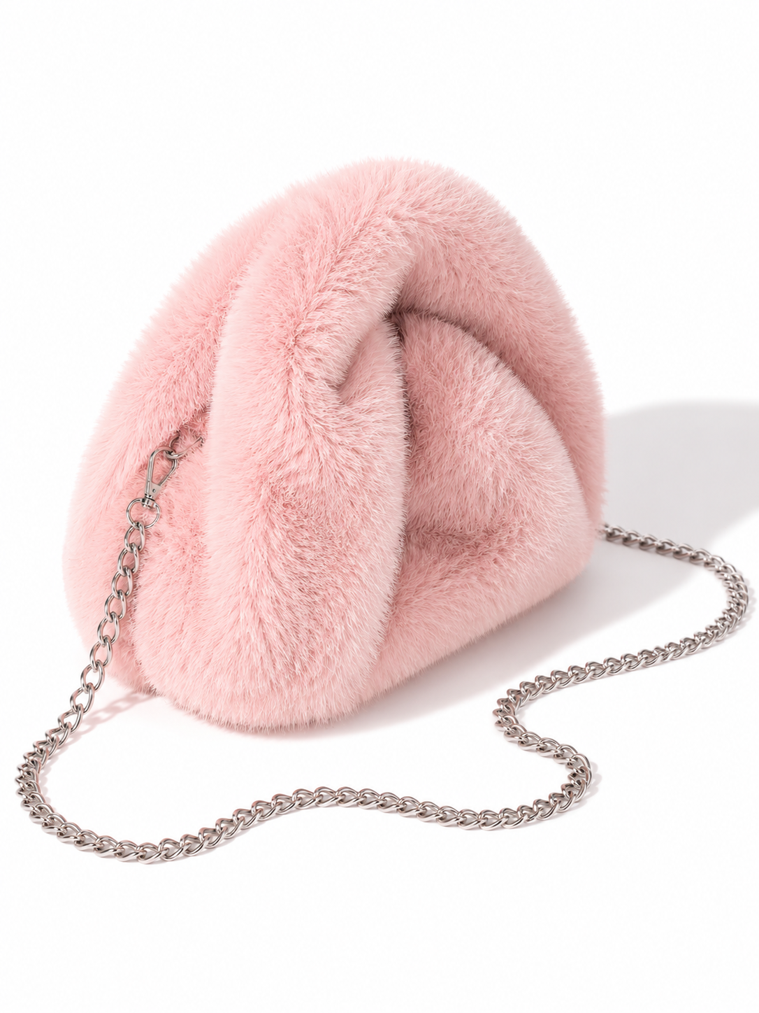 Arctic Cloud Faux Fur Slouch Bag
