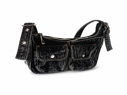 Midnight Moto Denim Purse